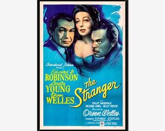 The Stranger Film Poster Print of Classic Orson Welles Film Noir Movie for Wall Art, Home Decor and Gifts