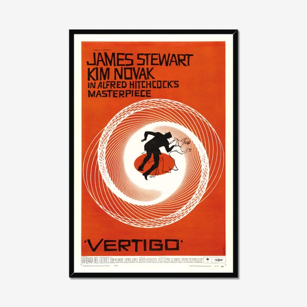 Cartel de la película Hitchcock Vertigo / Impresión de descarga digital / Arte de pared, decoración del hogar y regalos