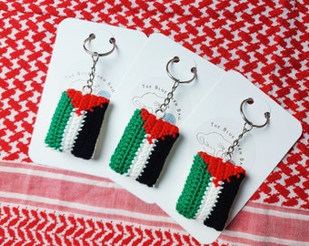 Crochet handmade Palestine flag keychain