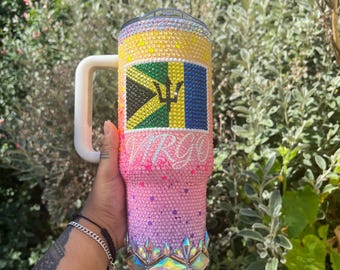 Vaso personalizado con diamantes de imitación: artículos de bebida de lujo personalizados