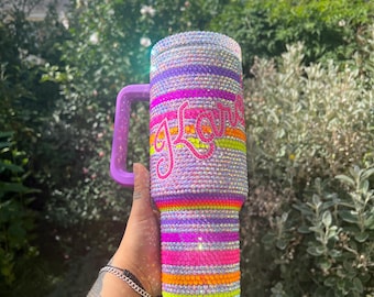 Taza de lujo decorada a mano con acabado personalizado de diamantes de imitación