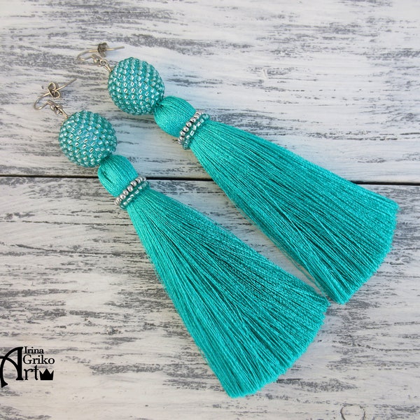 Turquoise Tassels Etsy