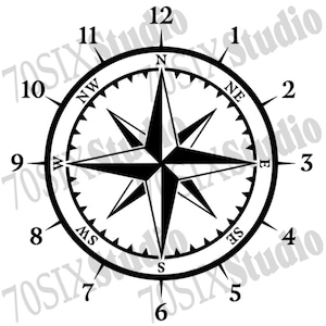 Quadrante orologio nautico file png/svg, quadrante rosa bussola