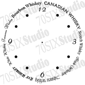 Whisky barrel clock svg/png, barrel head clock svg/png, whiskey clock template