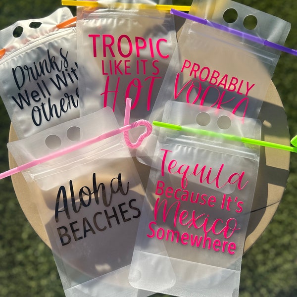 Adult Capri Sun Drink Pouches, Vacation Drinks, Bachelorette Party Cups, Personalized Drink Pouches, Pool Party, Drink Pouch Bundle