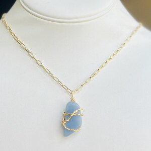 Necklace, Blue Agate Necklace, Pendant Necklace, Hand wire wrapped, Gift for her, Jewelry, Statement necklace, Gemstone necklace