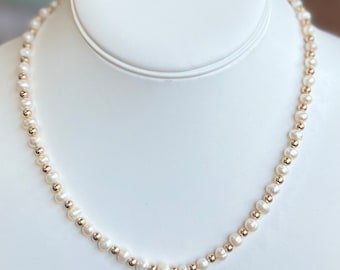 Pearl Necklace, Women’s gemstone necklace with gold accents, statement necklace with 18k gold lariat closure, w gift bag, shell jewelry