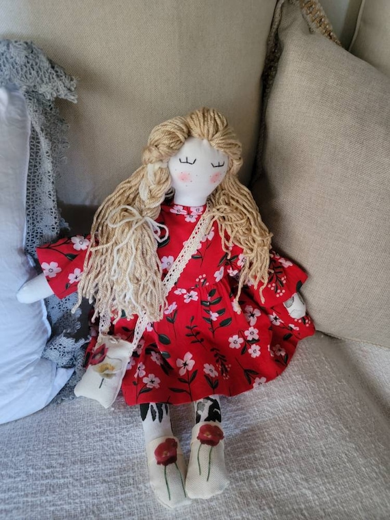 Rag Doll Handmade Recycled Dolleska Alba Etsy