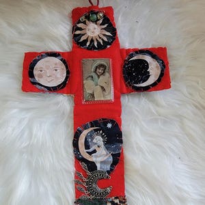 Pocket Altar,  hand stiched &quot; Moon prayer altar&quot;