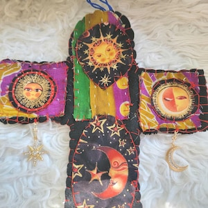 Pocket Altar,  hand stiched &quot; Moon and sun prayer altar&quot;