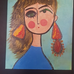 Acrylic on canvas panel Dolleska Pipa long legs.