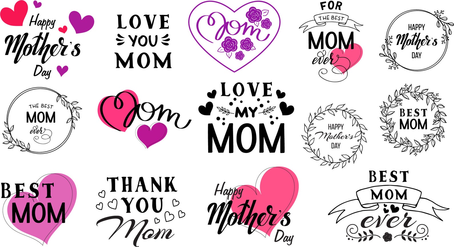Happy Mothers Day Printable Vector Illustration Great for | Etsy
