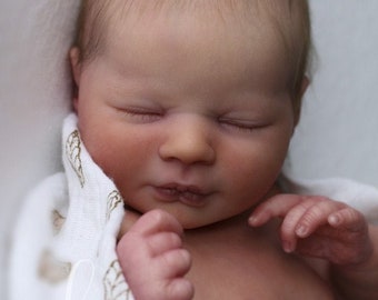 Muñeca renacida Katie Sleeping Authentic Realborn de 45 cm (kit/certificado de autenticidad) de Bountiful Baby - extremidades completas