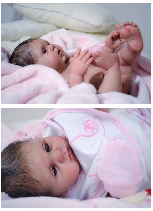 SILICONE Blinkin Girl - Full-Body Silicone (16.5 Reborn Doll Kit) -  Bountiful Baby (DP Creations LLC)