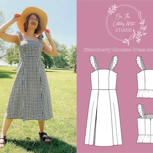 Strawberry Mousse Dress and Top Digital Sewing Pattern for Women I Instant Download PDF I UK4-18/EU32-46