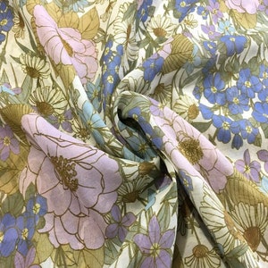 Vintage remnant fabric material silk floral DIY designer