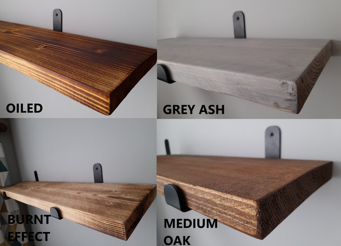 GREY ASH Rustic Shelves Shelf Industrial Look Wooden Decor Etsy
