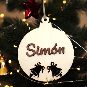 Personalizowana drewniana ozdoba świąteczna Dzwonek