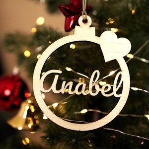 Spersonalizowane drewniane serce-ozdoba świąteczna 2