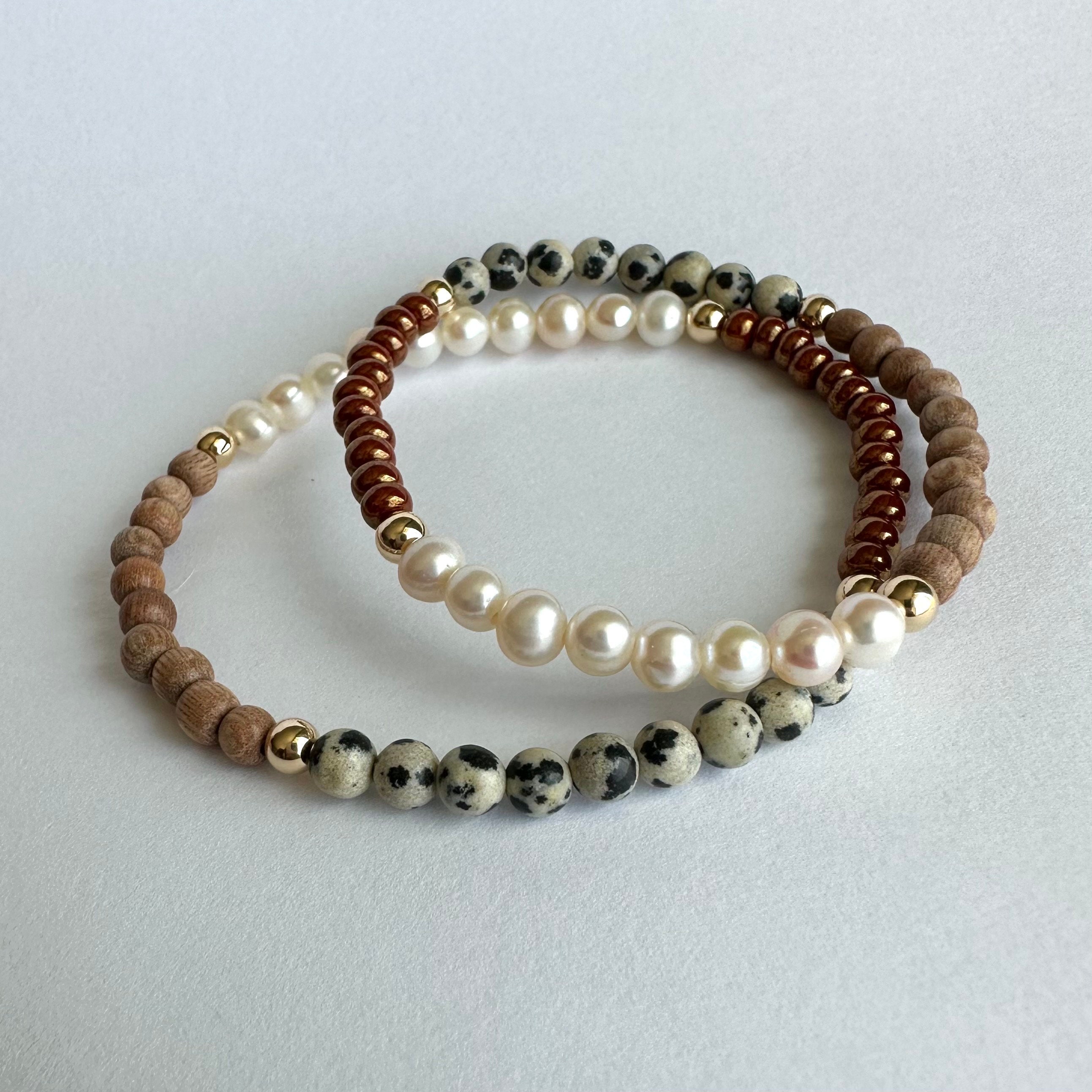 PEARL BRACELET With Miyuki Glass Seed Beads/minimalist Beaded