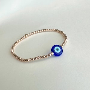 Evil Eye 14k Gold Filled 2.5mm Gold Filled Balls Sterling Silver Rose Gold Filled | Baby Bracelet Child Bracelet Adult Bracelet