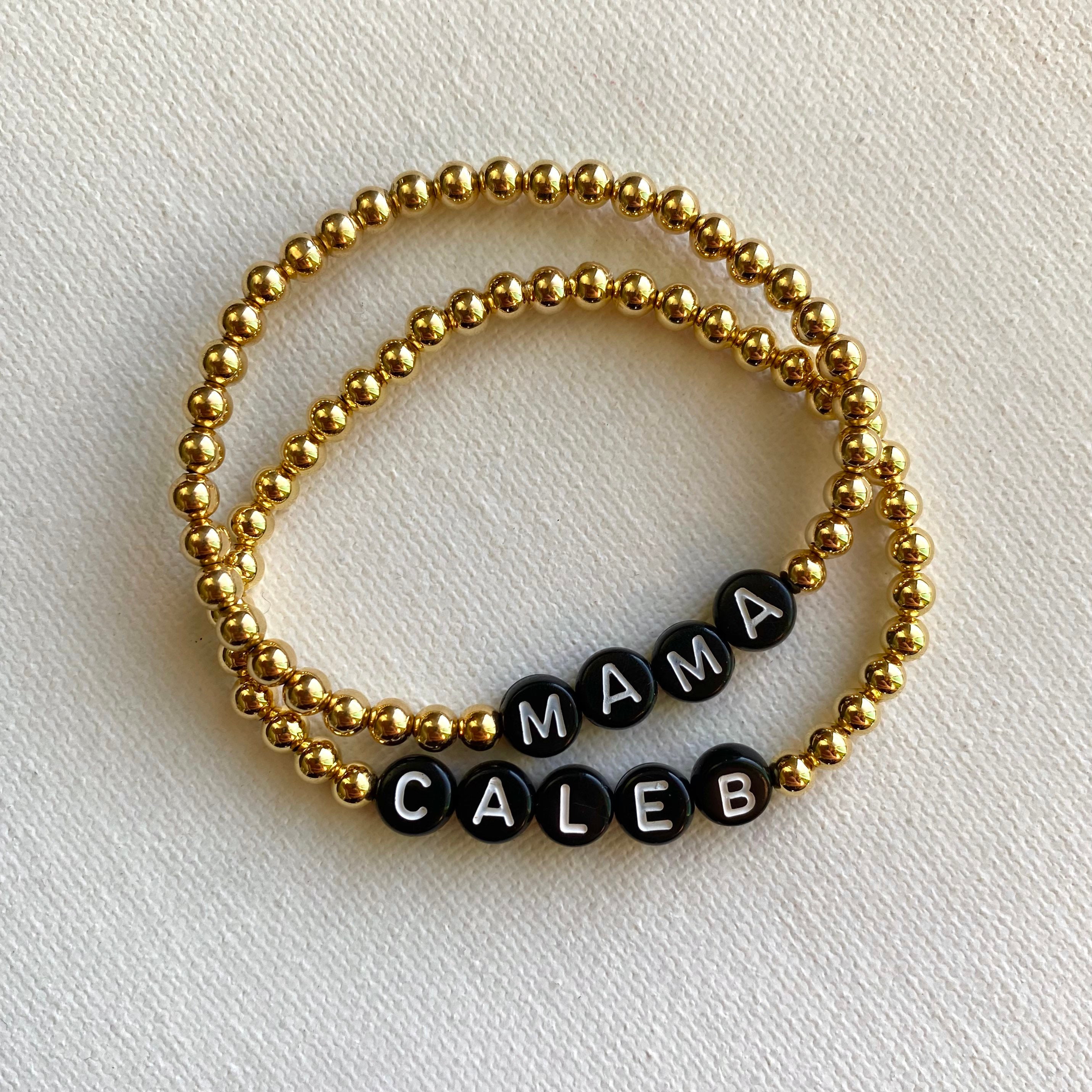 14K Gold-Filled Personalized Beaded Stretch Name or Mantra Bracelet – Honey  Verse
