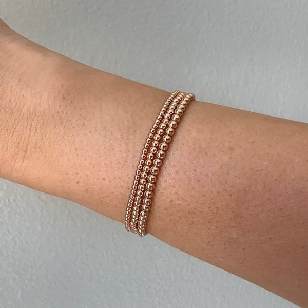 Mini Rose Goldens 14k Rose Gold Filled Balls 2mm 2.5mm 3mm rose gold balls | Baby Bracelet Child Bracelet Adult Bracelet