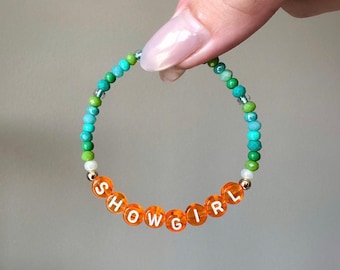 Showgirl Friendship Bracelet 14k Gold Filled Customizable Glass Seed Beaded Bracelet | Gift for Swifties Swiftie Bracelets