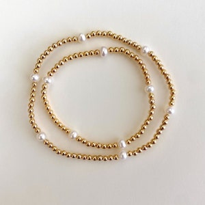 Satellite Pearls 14k Gold Filled Sterling Silver Freshwater Pearls | Baby Bracelet Child Bracelet Adult Bracelet Anklet