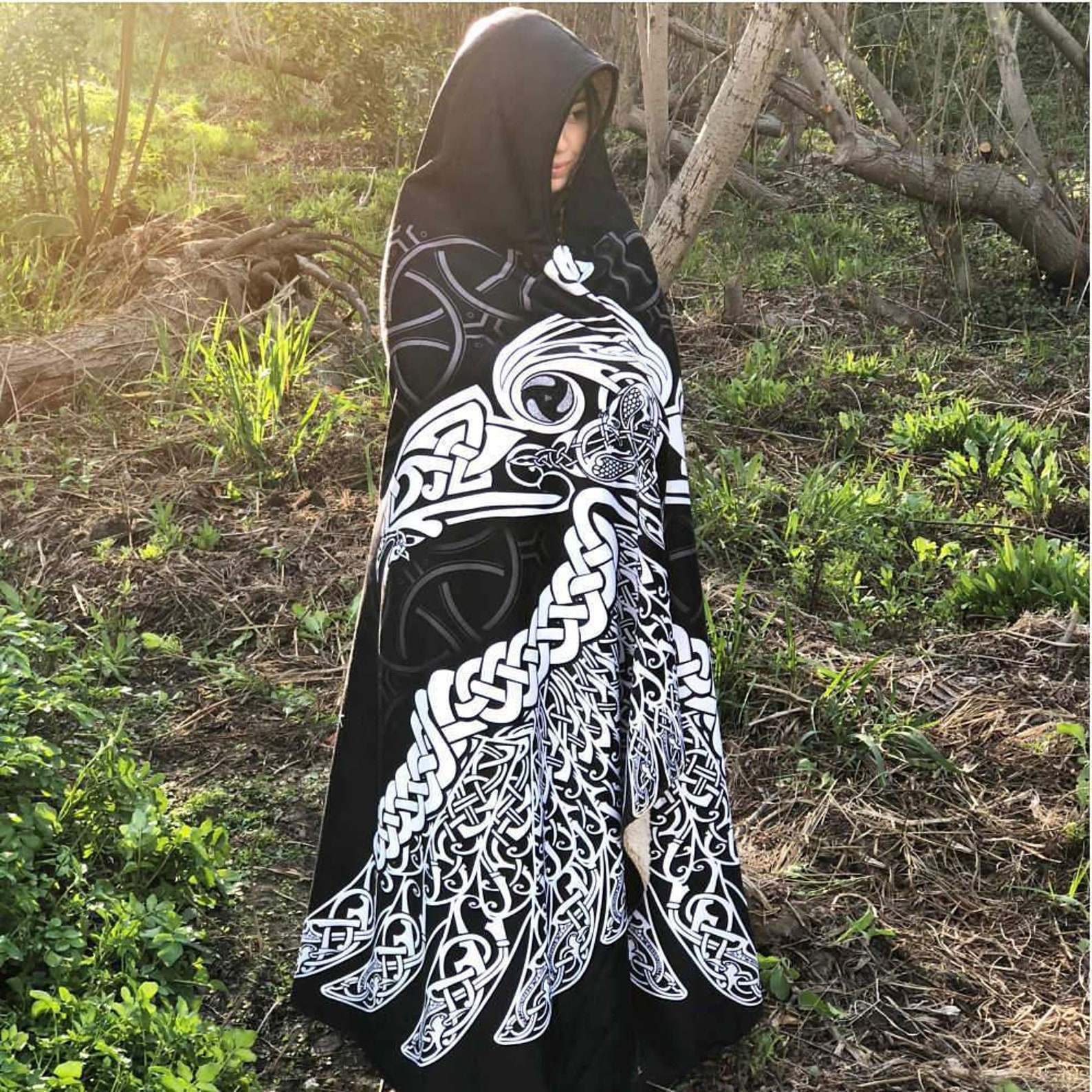 Viking Hooded Blanket Muninn Hooded Blanket Viking Valhalla Etsy