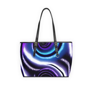Sac à bandoulière en cuir synthétique polyuréthane ondulé à imprimé zèbre - Bleu et violet