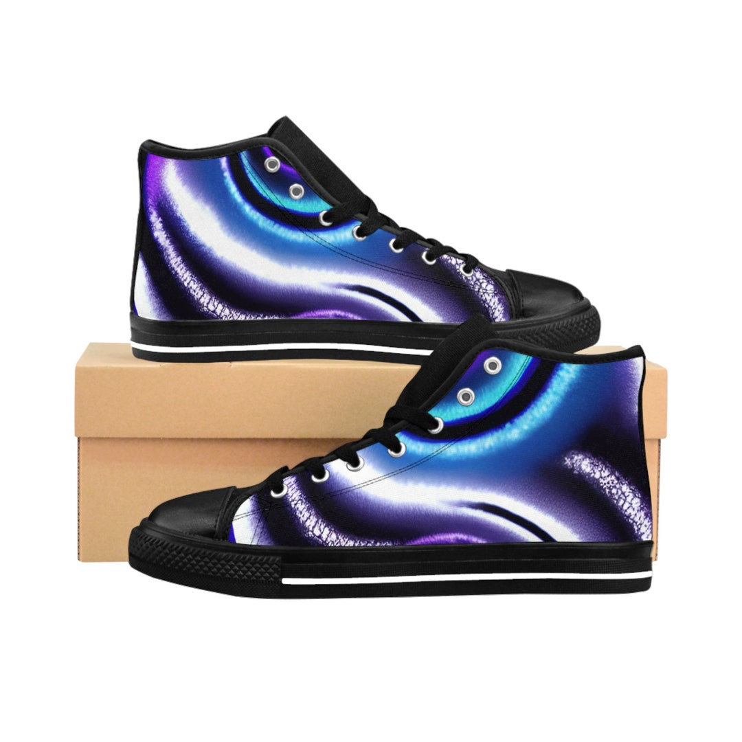 Purple Trippy Hippie Men's High Top Shoes