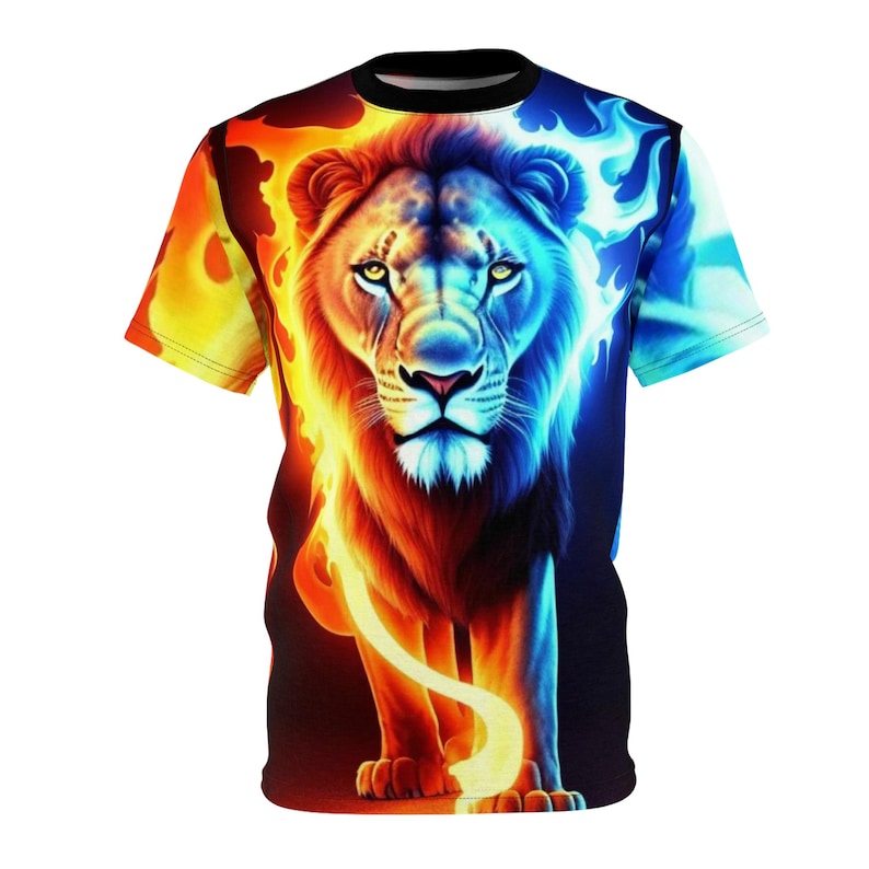 Lion Blaze Men's Graphic Tee & Flame Shorts Set – Fiery Streetwear with Bold Lion Print