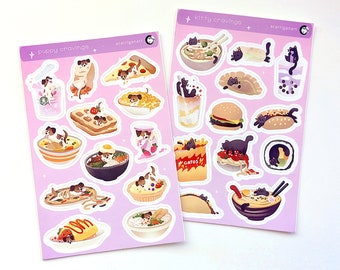 Kawaii Sticker Sheet | Cute Cat Stickers | Cute Dog Stickers | Kitty Stickers | Puppy Stickers | Planners Bullet Journal Notebook Scrapbook
