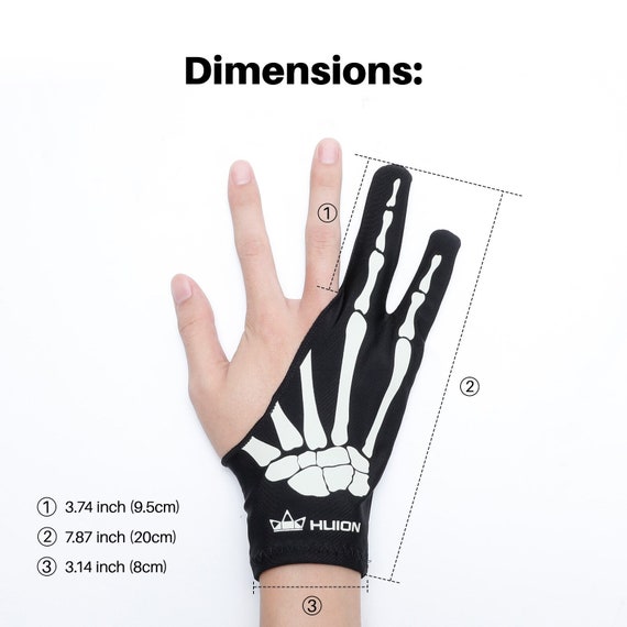 Anti-fouling Two-Fingers Anti-touch Painting Glove For Drawing Tablet Right  and Left Glove Anti