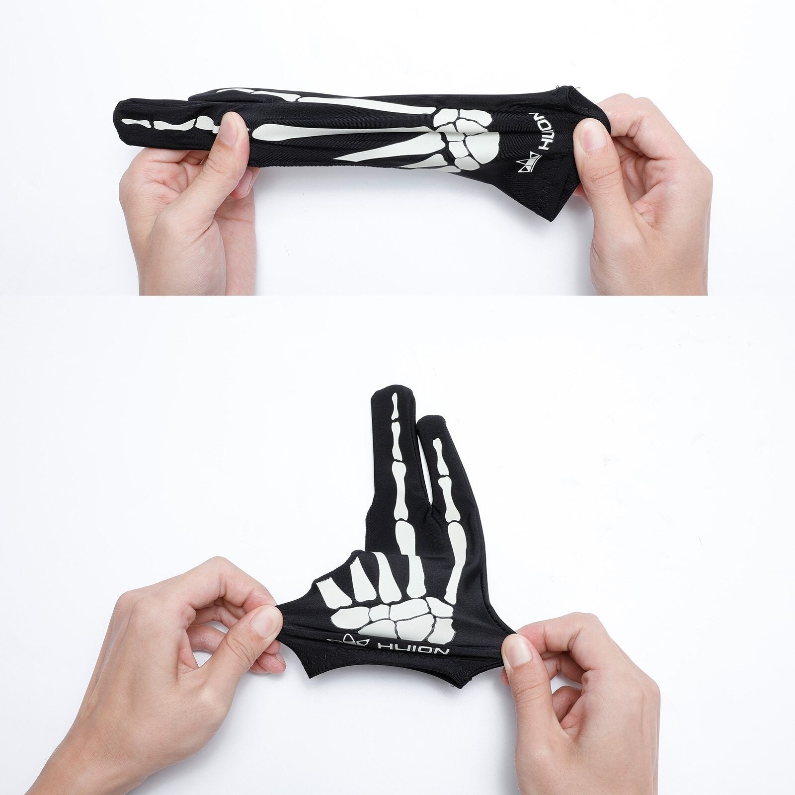 Skeleton Design Drawing Glove, Anti-fouling Two-fingers Anti-touch Painting  Glove for Drawing Tablet 