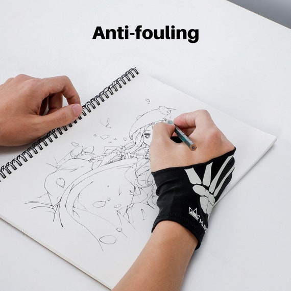2-Finger Tablet Drawing Anti-Touch Gloves For iPad Art Painting