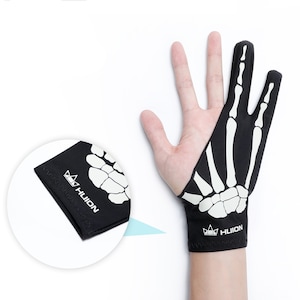 Black Two-Finger Painting Gloves Digital Tablet Special Writing Drawing  Gloves,Large