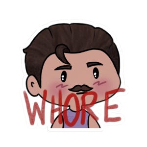 口ひげのエディ・ホ*ア・ステッカー