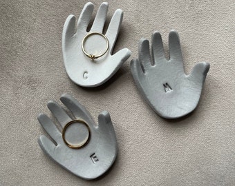 Personalised Handmade “mini hand” Ring Holder - Modern, Minimalist Accessories for Home, Christmas, engagement, wedding, anniversary gift