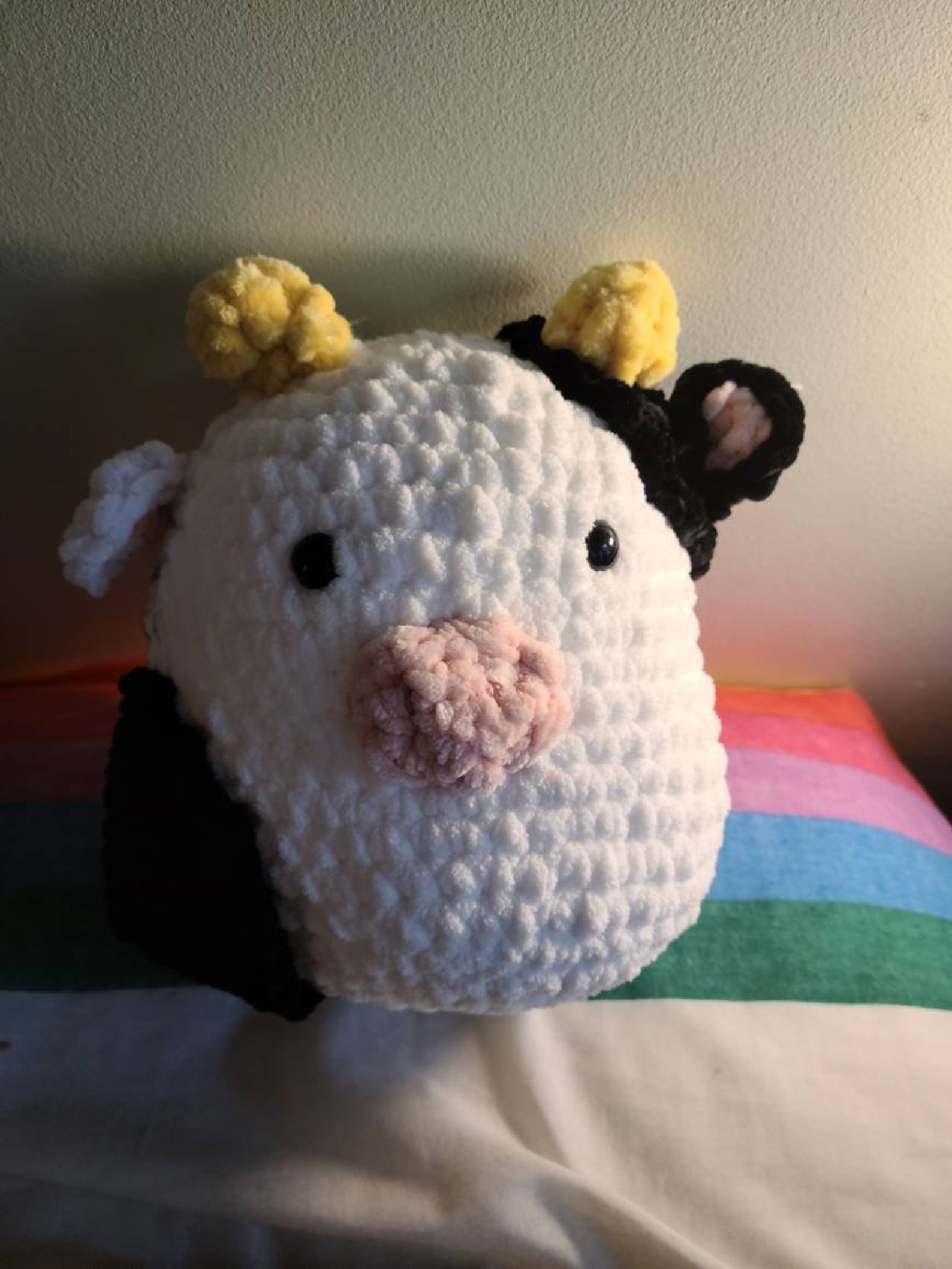 Squishmallow inspired crochet cow plush Etsy
