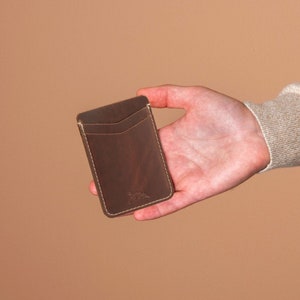 Leder Geldscheinklammer Brieftasche, handgefertigter Leder Geldscheinklammer Kartenhalter, personalisierte Fronttasche Slim Wallet