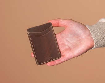 Leather Money Clip Wallet, Handcrafted Leather Money Clip Card Holder, Personalized Front Pocket Slim Wallet