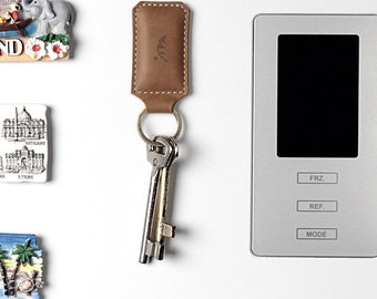 Personalized Leather Keychain Set, Leather Airtag Keychain and Leather Magnetic Keychain,Leather Key Holder Set
