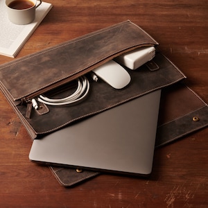 Leather Laptop Sleeve MacBook Air Pro 15 and 16 M1, M2 and M3 Case