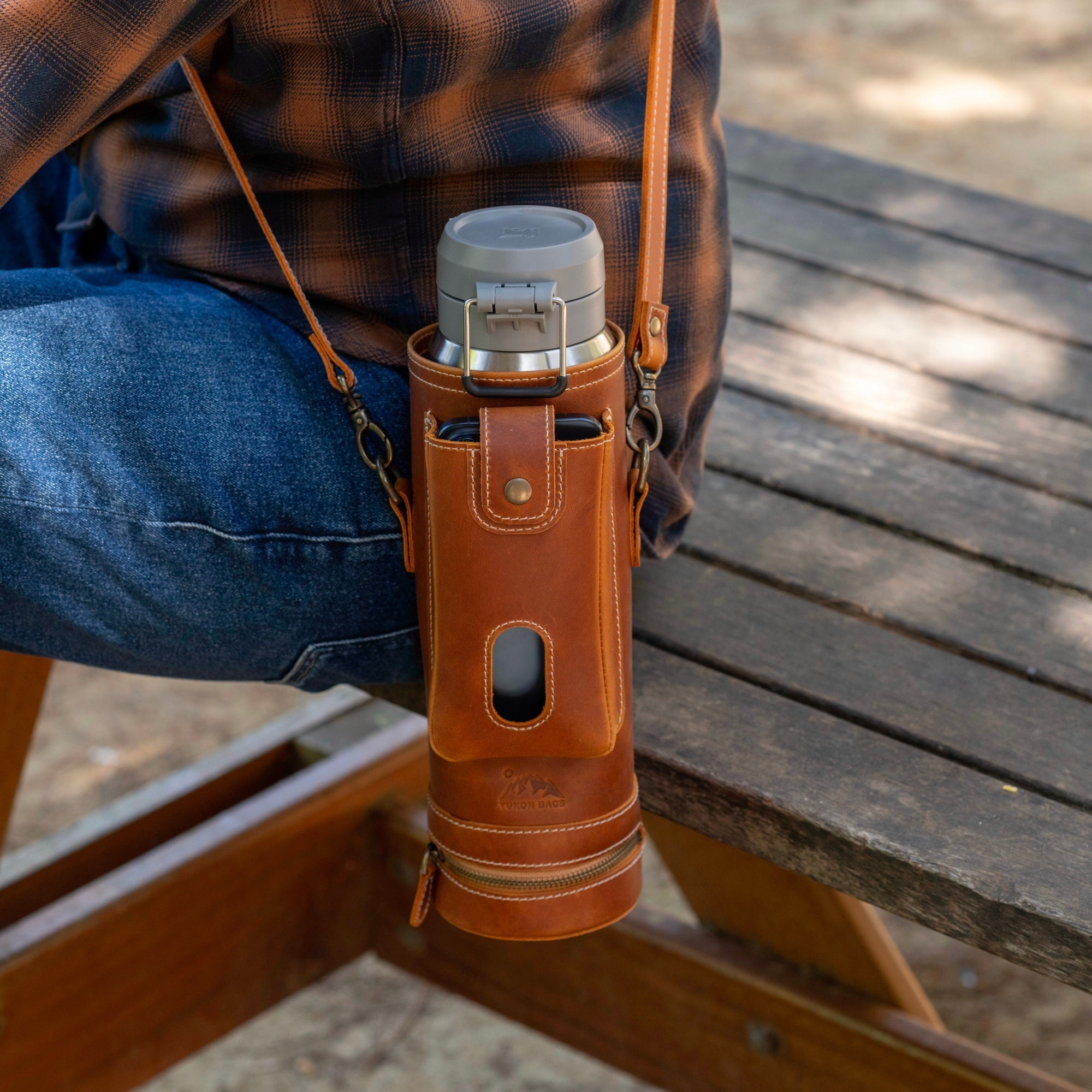 Bottle Bag Leather Backpack With Water Bottle Holder Leather Water