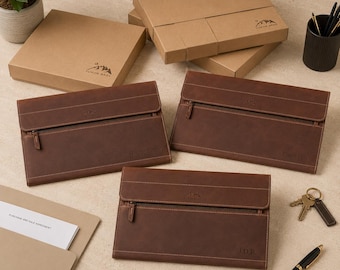 Leather Corporate Gifts: Custom Logo Laptop Sleeve for MacBook, Executive Client Gift, 13-16 Inch