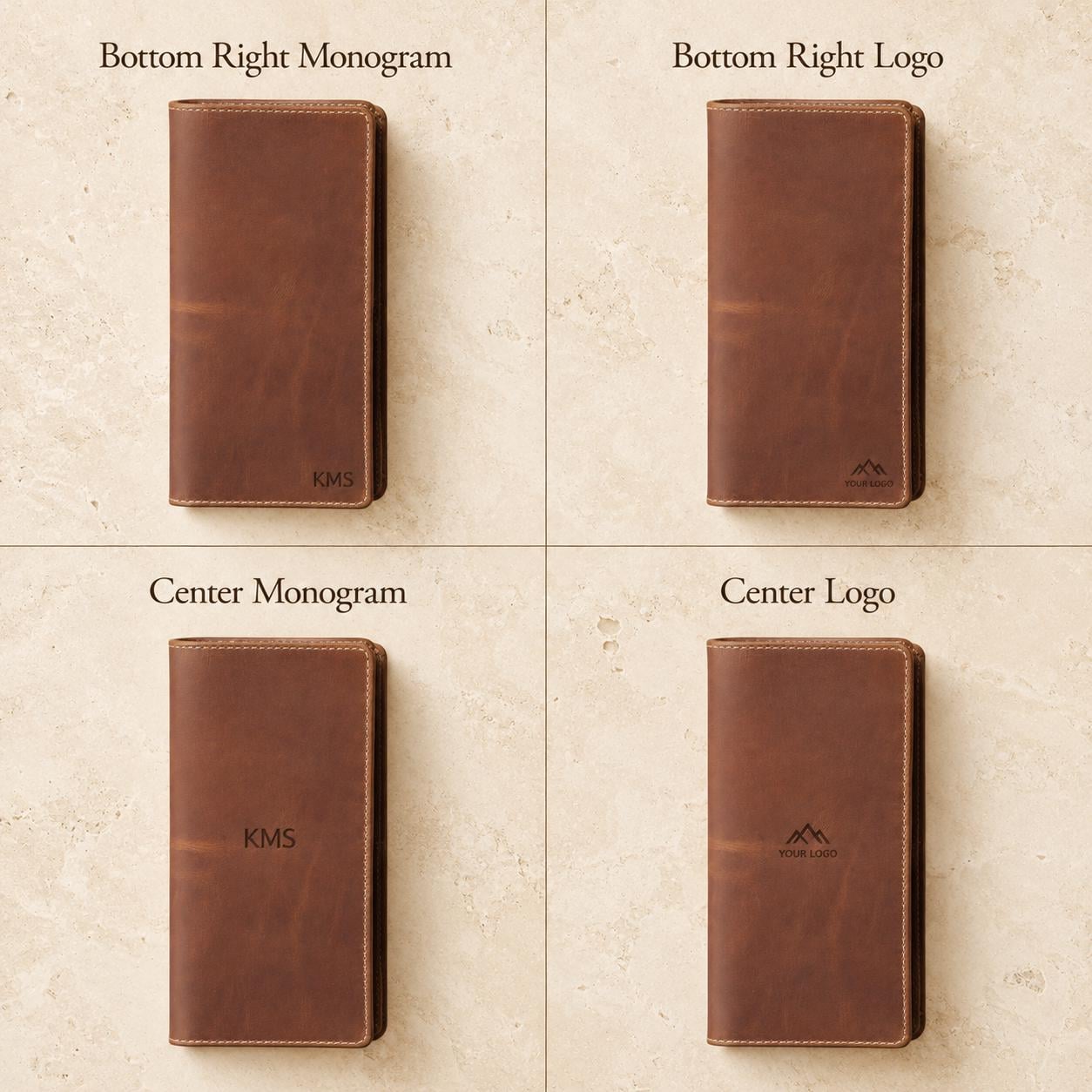 Long Leather Wallet for Women, Crazy Horse Full Grain Bifold, RFID