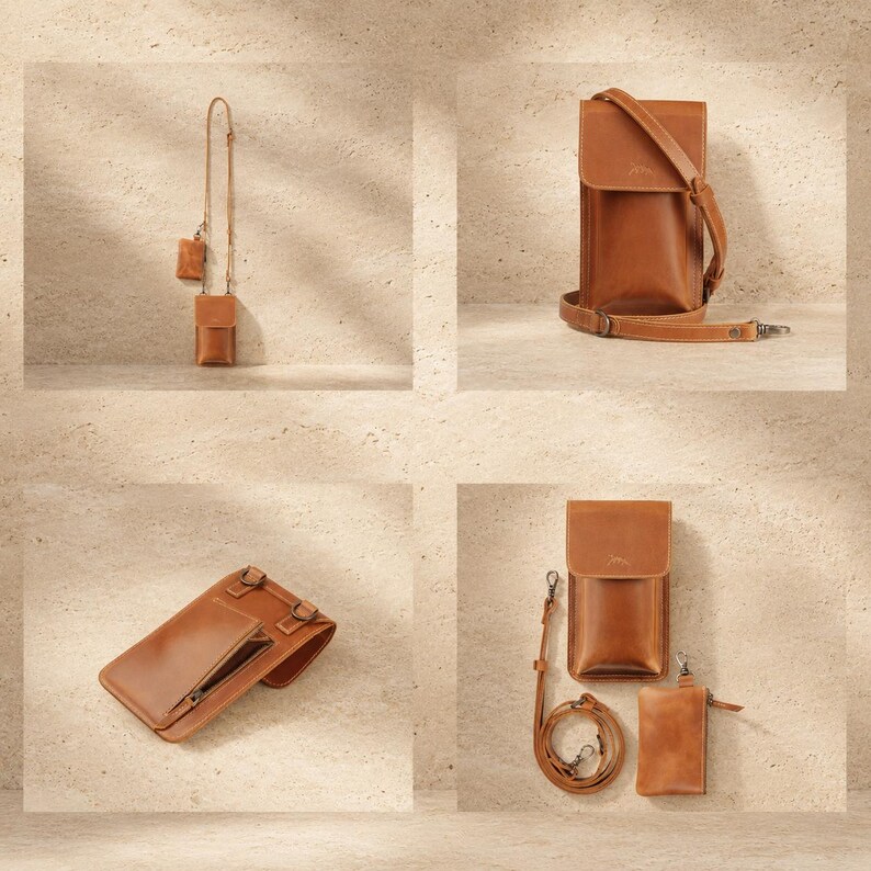Leather Crossbody Phone Bag,