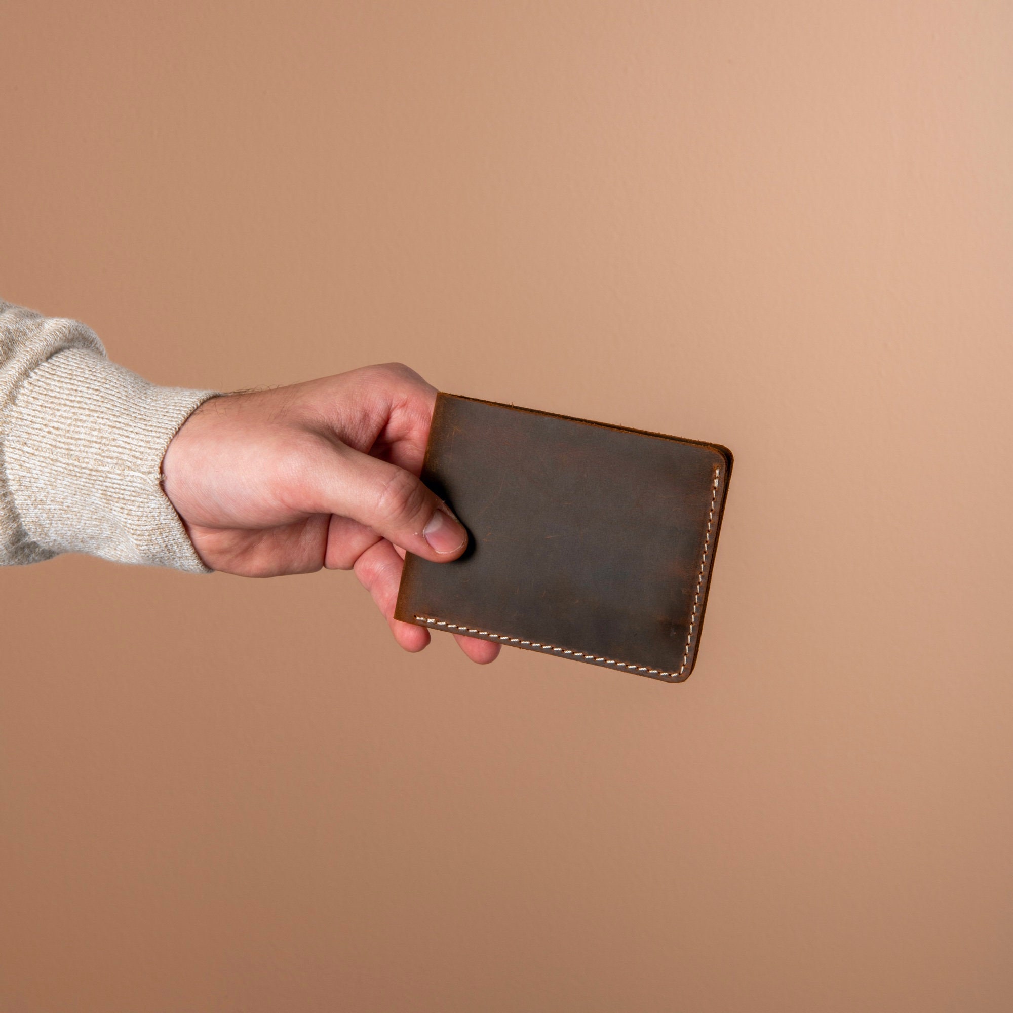 LedBack Slim Personalized Wallet for Mens Christmas Santa Claus Elk Leather  Bi-fold Wallets with Credit Card Holder Money Organzier